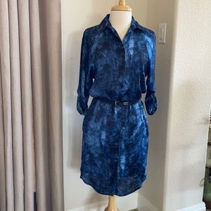 Michael Kors Blue Tie Dye Shirt Dress Size XS